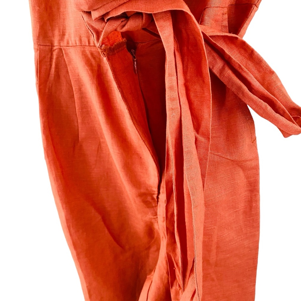 Grae Cove NEW Coral Orange Belted Wrap Style Lightweight‎ Jumpsuit Size Small - Picture 5 of 12